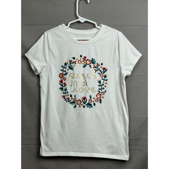 Cat & Jack Girls Peace & Love Wreath White Size, Size M (7/8) - Picture 5 of 5